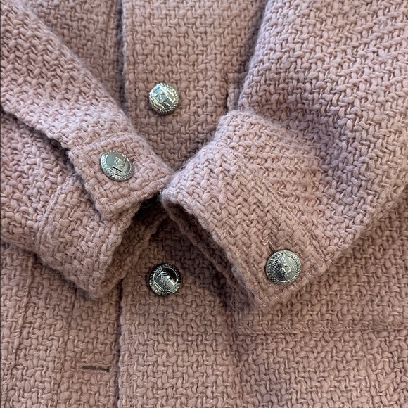 Women's Karl Lagerfeld Pink Tweed Coat - Picture 5 of 7